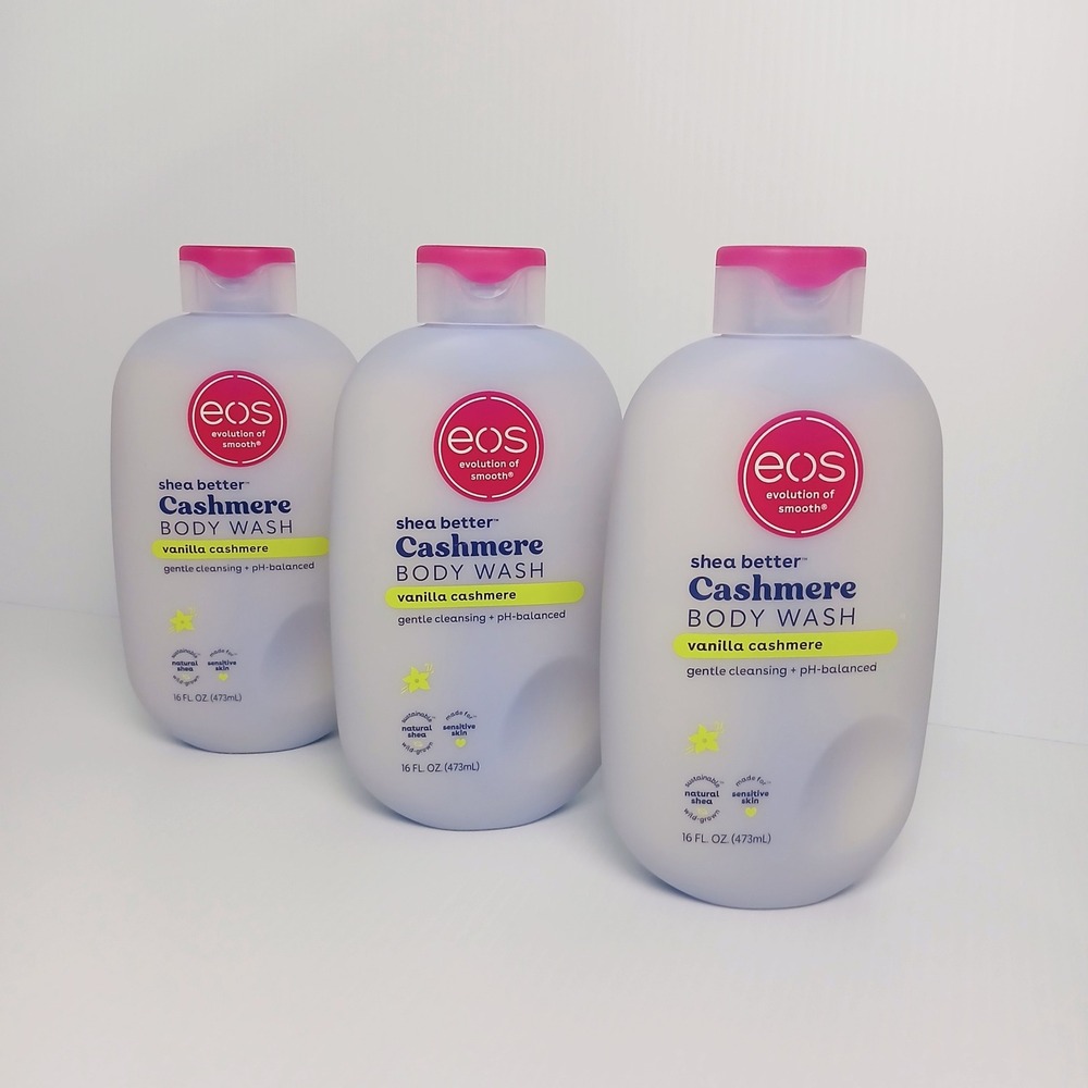 EOS Shea Better Cashmere Body Wash Vanilla Cashmere 16oz 3 Pack NEW